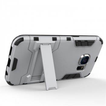 Противоударный двухкомпонентный силиконовый матовый непрозрачный чехол с поликарбонатными вставками экстрим защиты с встроенной ножкой-подставкой для Samsung Galaxy S7