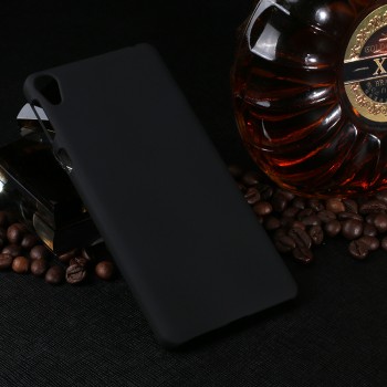 Пластиковый непрозрачный матовый чехол для Sony Xperia E5  Черный