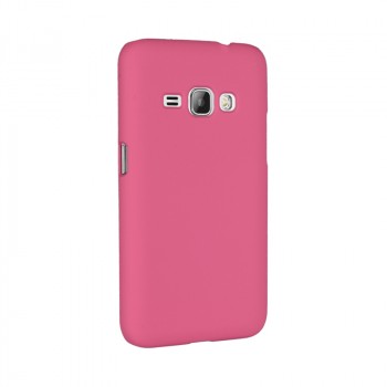 Пластиковый непрозрачный матовый чехол для Samsung Galaxy J1 (2016)  Розовый