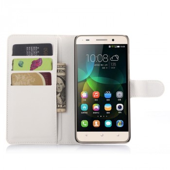 Чехол портмоне подставка на силиконовой основе и с магнитной защелкой для Huawei Honor 4C Белый