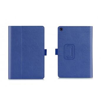 Глянцевый водоотталкивающий чехол книжка подставка с рамочной защитой экрана, крепежом для стилуса, отсеком для карт и поддержкой кисти для ASUS ZenPad 3 8.0 Z581KL  Синий