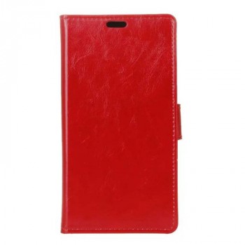 Чехол портмоне подставка для Acer Liquid Zest Plus с магнитной защелкой и отделениями для карт Красный