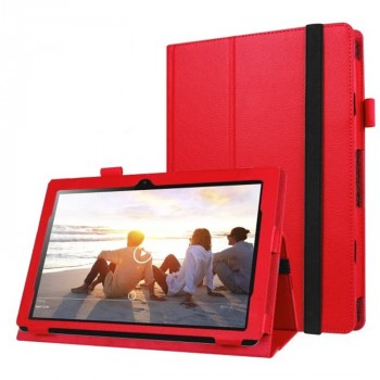 Чехол книжка подставка с рамочной защитой экрана, крепежом для стилуса и поддержкой кисти для Lenovo IdeaPad MIIX 310  Красный