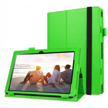 Чехол книжка подставка с рамочной защитой экрана, крепежом для стилуса и поддержкой кисти для Lenovo IdeaPad MIIX 310  Зеленый