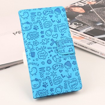 Чехол горизонтальная книжка подставка текстура Узоры на силиконовой основе с отсеком для карт на магнитной защелке для Xiaomi Mi Mix Синий