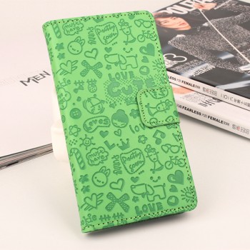 Чехол горизонтальная книжка подставка текстура Узоры на силиконовой основе с отсеком для карт на магнитной защелке для Xiaomi Mi Mix Зеленый