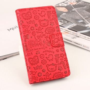 Чехол горизонтальная книжка подставка текстура Узоры на силиконовой основе с отсеком для карт на магнитной защелке для Xiaomi Mi Mix Красный