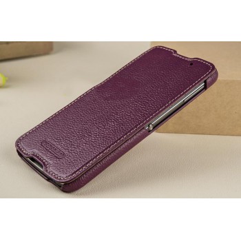 Кожаный чехол горизонтальная книжка (премиум нат. кожа) для Blackberry DTEK60  Фиолетовый
