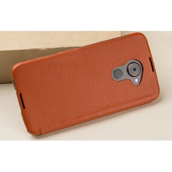 Кожаный чехол горизонтальная книжка (премиум нат. кожа) для Blackberry DTEK60  Оранжевый