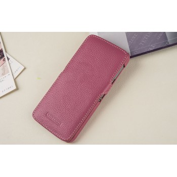 Кожаный чехол горизонтальная книжка (премиум нат. кожа) с крепежной застежкой для Blackberry DTEK60 Розовый