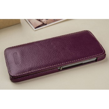 Кожаный чехол вертикальная книжка (премиум нат. кожа) для Blackberry DTEK60  Фиолетовый