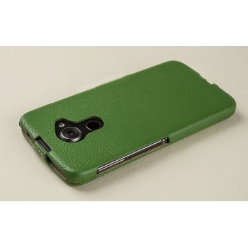 Кожаный чехол вертикальная книжка (премиум нат. кожа) для Blackberry DTEK60  Зеленый