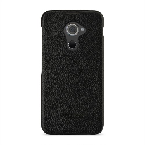 Кожаный чехол накладка (премиум нат. кожа) для Blackberry DTEK60, цвет Черный