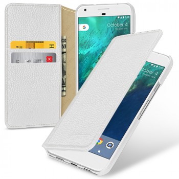 Кожаный чехол портмоне (премиум нат. кожа) для Google Pixel XL  Белый