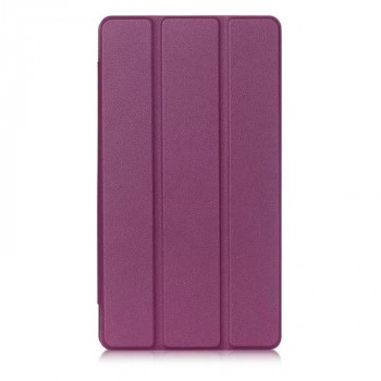 Сегментарный чехол книжка подставка на непрозрачной поликарбонатной основе для Lenovo Tab 3 7 Plus Фиолетовый