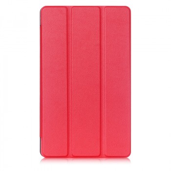 Сегментарный чехол книжка подставка на непрозрачной поликарбонатной основе с магнитной защелкой для Lenovo Tab 3 8 Plus Красный