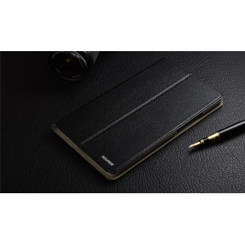 Кожаный чехол книжка подставка (премиум нат. кожа) для Lenovo Tab 3 8 Plus  Черный