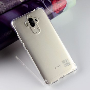 Силиконовый матовый полупрозрачный чехол с усиленными углами для Huawei Mate 9  Белый
