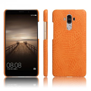 Чехол задняя накладка для Huawei Mate 9 с текстурой кожи крокодила Оранжевый