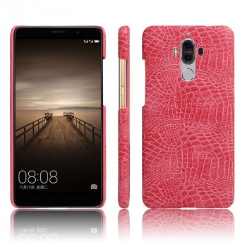 Чехол задняя накладка для Huawei Mate 9 с текстурой кожи крокодила Розовый