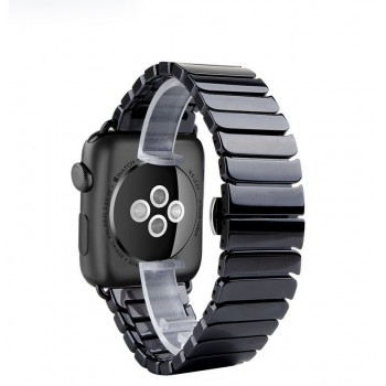 Керамический браслет с металлической пряжкой и металлическим коннектором для Apple Watch 42мм Черный