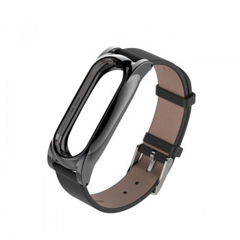 Антискользящий гиппоаллергенный кожаный браслет с магнитной замков для Xiaomi Mi Band 2