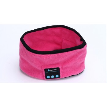 Спортивная флисовая повязка с наушниками, микрофоном и функцией беспроводной bluetooth 3.0 гарнитуры Розовый