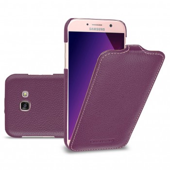 Кожаный чехол вертикальная книжка (премиум нат. кожа) для Samsung Galaxy A5 (2017) Фиолетовый