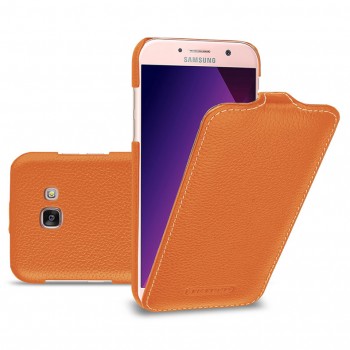 Кожаный чехол вертикальная книжка (премиум нат. кожа) для Samsung Galaxy A5 (2017) Бежевый