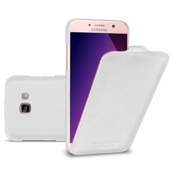 Кожаный чехол вертикальная книжка (премиум нат. кожа) для Samsung Galaxy A5 (2017) Белый