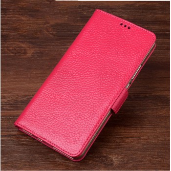 Кожаный чехол портмоне подставка (премиум нат. кожа) с крепежной застежкой для HTC Desire 830 Розовый