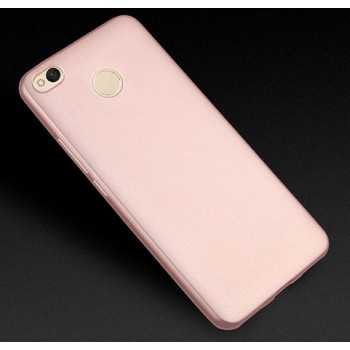 Силиконовый матовый непрозрачный чехол для Xiaomi RedMi 4X  Розовый