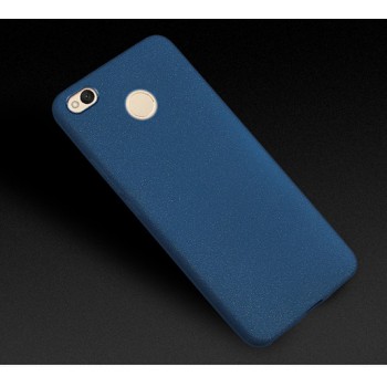 Силиконовый матовый непрозрачный чехол для Xiaomi RedMi 4X  Синий