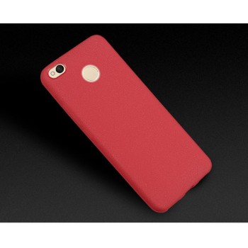 Силиконовый матовый непрозрачный чехол для Xiaomi RedMi 4X  Красный