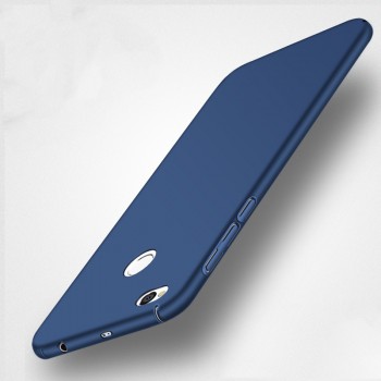 Пластиковый непрозрачный матовый чехол с допзащитой торцов для Xiaomi RedMi 4X Синий