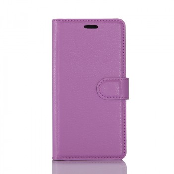 Чехол портмоне подставка для Samsung Galaxy S8 с магнитной защелкой и отделениями для карт Фиолетовый