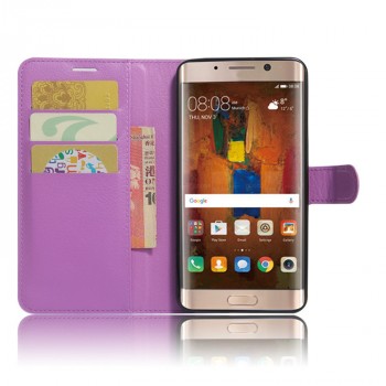 Чехол портмоне подставка для Huawei Mate 9 Pro с магнитной защелкой и отделениями для карт Фиолетовый