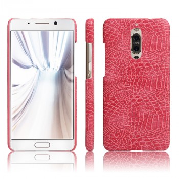 Чехол задняя накладка для Huawei Mate 9 Pro с текстурой кожи крокодила Розовый