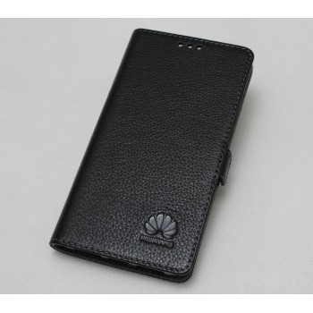 Кожаный чехол горизонтальная книжка с крепежной застежкой для Huawei Mate 9 Pro  Черный