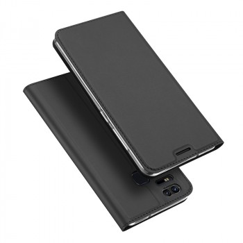 Кожаный чехол портмоне подставка на силиконовой основе с отсеком для карт для Asus ZenFone 3 Zoom  Черный