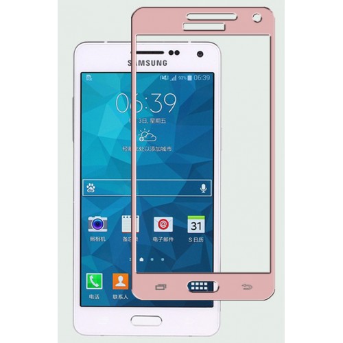 3D полноэкранное ультратонкое износоустойчивое сколостойкое олеофобное защитное стекло для Samsung Galaxy A5, цвет Розовый