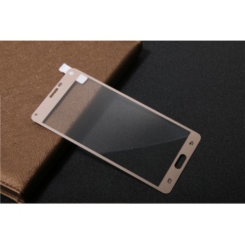 Полноэкранное ультратонкое износоустойчивое сколостойкое олеофобное защитное стекло-пленка для Samsung Galaxy Note 4 Бежевый