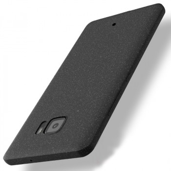 Силиконовый матовый непрозрачный чехол с нескользящими гранями и нескользящим софт-тач покрытием для HTC U Ultra  Черный