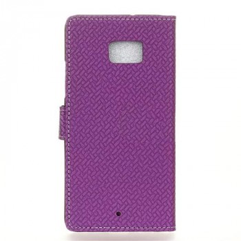 Чехол портмоне подставка текстура Клетка на силиконовой основе с отсеком для карт на магнитной защелке для HTC U Ultra  Фиолетовый