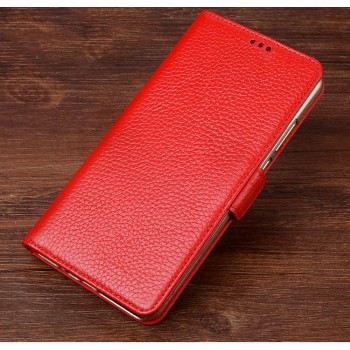 Кожаный чехол портмоне подставка (премиум нат. кожа) с крепежной застежкой для HTC U Ultra  Красный