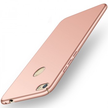 Пластиковый непрозрачный матовый нескользящий премиум чехол с улучшенной защитой элементов корпуса для Huawei Honor 8 Lite Розовый