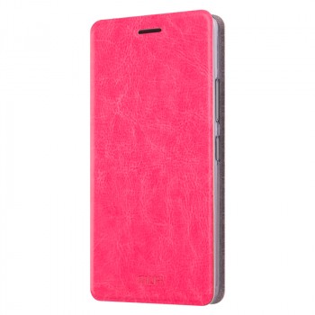 Глянцевый водоотталкивающий чехол горизонтальная книжка подставка на силиконовой основе для Xiaomi RedMi 4X Розовый