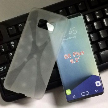 Силиконовый матовый полупрозрачный чехол с дизайнерской текстурой X для Samsung Galaxy S8 Plus Белый