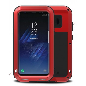 Эксклюзивный многомодульный ультрапротекторный пылевлагозащищенный ударостойкий нескользящий чехол алюминиево-цинковый сплав/силиконовый полимер для Samsung Galaxy S8 Plus Красный