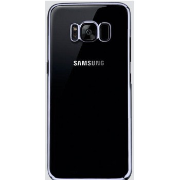 Силиконовый глянцевый полупрозрачный чехол Металлик для Samsung Galaxy S8 Plus Синий